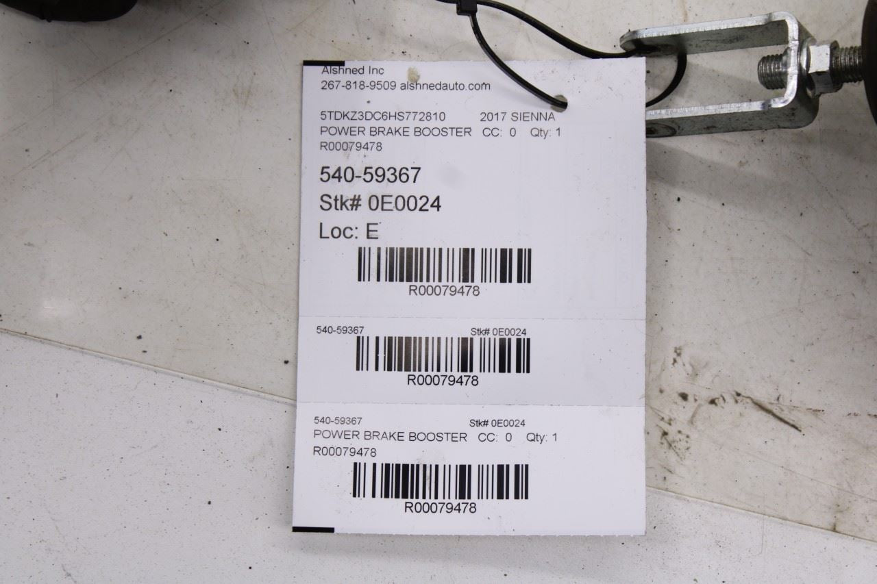 16-2020 Toyota Sienna LE Power Brake Booster w/ Master Cylinder w/ Reservoir OEM - Alshned Auto Parts