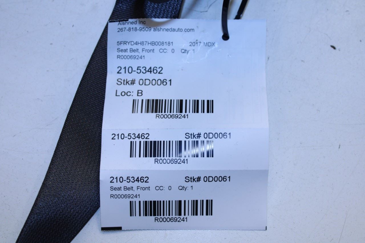 14-20 Acura MDX Advance 3.5L AWD Front Passenger Right Side Seat Belt Retractor - Alshned Auto Parts