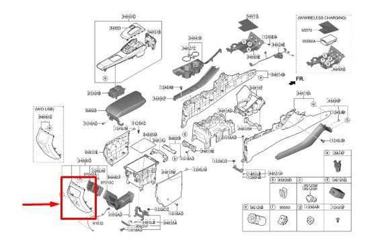 2020-2022 Hyundai Sonata SE Center Console Back Trim Panel Cover 84640-L0000-NNB - Alshned Auto Parts