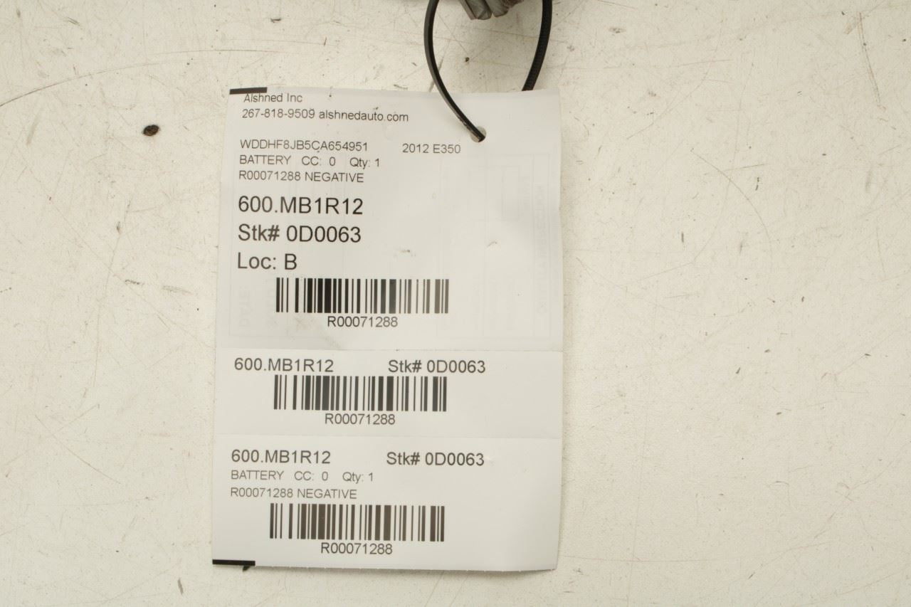 2010-15 Mercedes-Benz E350 4Matic Negative Battery Cable w/ Sensor 000-905-00-54 - Alshned Auto Parts