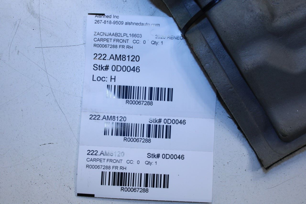 17-23 Jeep Renegade Sport 2.4LFront Passenger Right Side Floor Carpet Liner Mat - Alshned Auto Parts