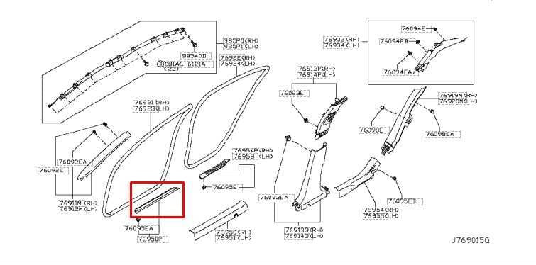 2014-23 Infiniti Q50 Luxe RWD Front Left Side Door Sill Scuff Plate 769B0-4GF0A - Alshned Auto Parts