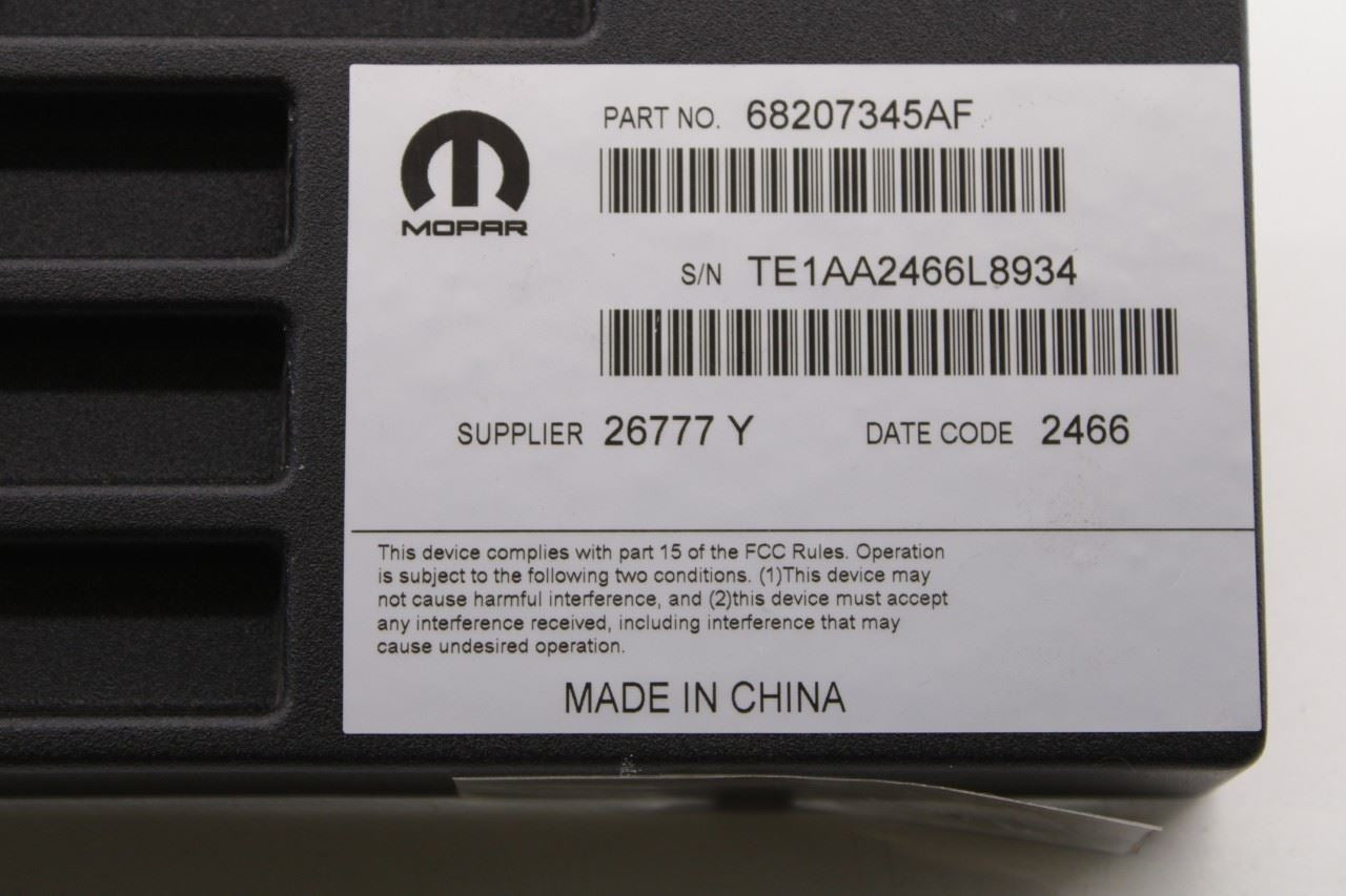 2017-2024 Chrysler Pacifica Limited Sound System Amplifier Amp 68207345AF OEM - Alshned Auto Parts