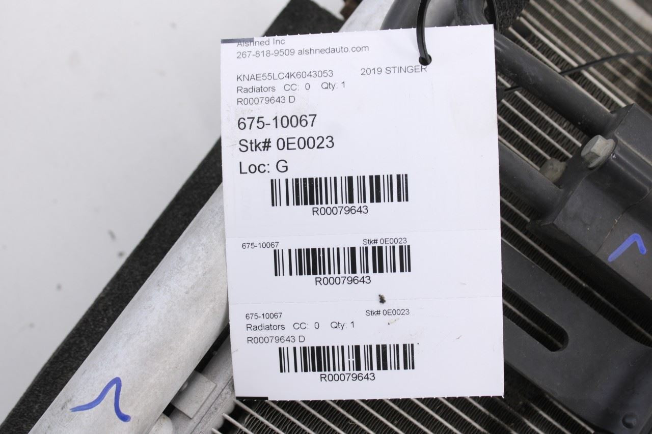 18-23 Kia Stinger GT2 AWD 3.3L Engine Radiator w/ Cooling Fan Motor Assy *ReaD* - Alshned Auto Parts