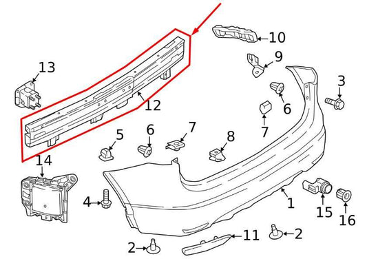 17-22 Nissan Rogue Sport SL AWD Rear Bumper Reinforcement Impact Bar H5030-6MAMH - Alshned Auto Parts