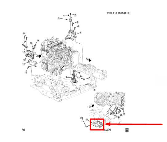 2019-2025 Chevrolet Blazer 2LT FWD Rear Lower Transmission Mount 85157577 OEM - Alshned Auto Parts