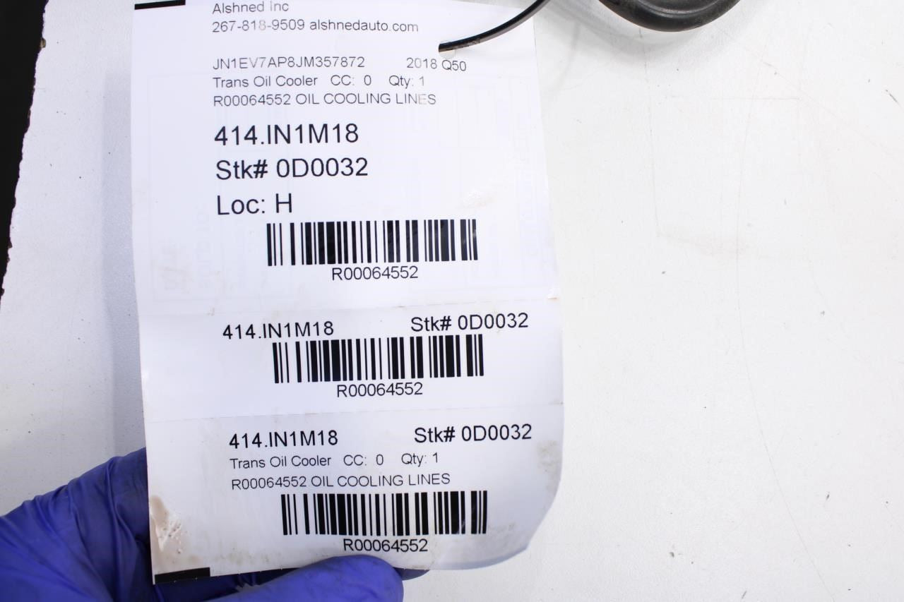 16-23 Infiniti Q50 Luxe 3.0L Auto Transmission Oil Cooler Tube Line 21621-4HK1A - Alshned Auto Parts