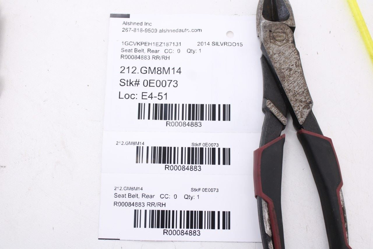 14-16 Chevy Silverado 1500 Work Truck 2WT Rear Right 2nd Row Seat Belt Retractor9