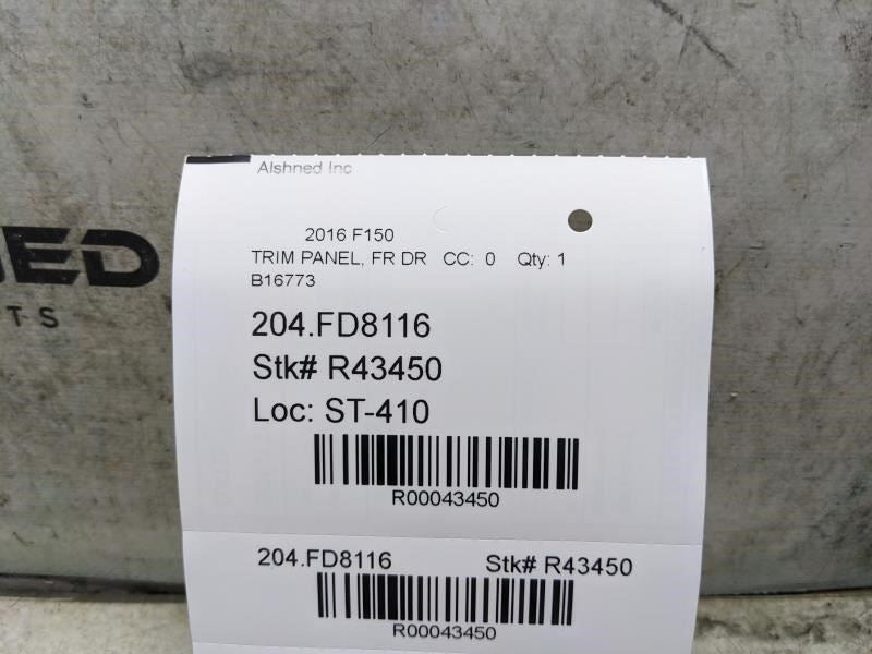 2015-2017 Ford F150 Front Left Driver Door Trim Panel FL3Z-1823943-BA OEM