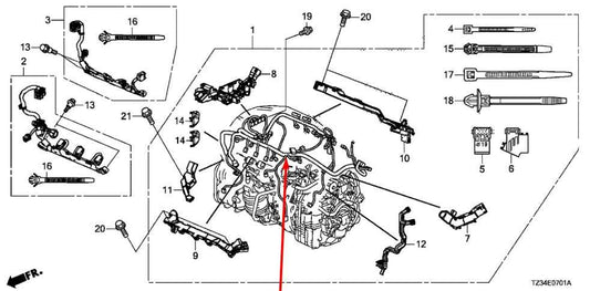 2015-2017 Acura TLX Tech 3.5L FWD Engine Wire Wiring Harness 32110-5J2-A502 OEM - Alshned Auto Parts