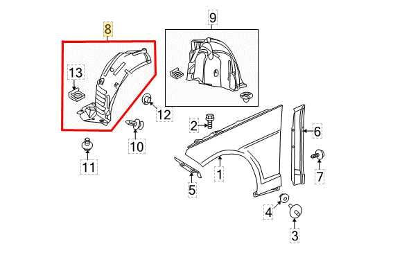 10-13 Mercedes-Benz E350 Sport 4MATIC Front Left Wheelhouse Liner Splash Shield - Alshned Auto Parts