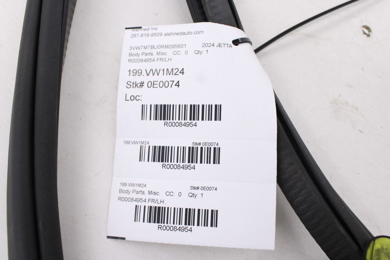 19-26 Volkswagen Jetta SE Front Left Door Weatherstrip On Body 17A867911A9B9 OEM9