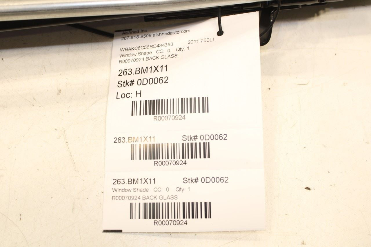 2010-2015 BMW 750Li xDrive Rear Window Sun Shade Roller Blind w/ Covering Caps - Alshned Auto Parts