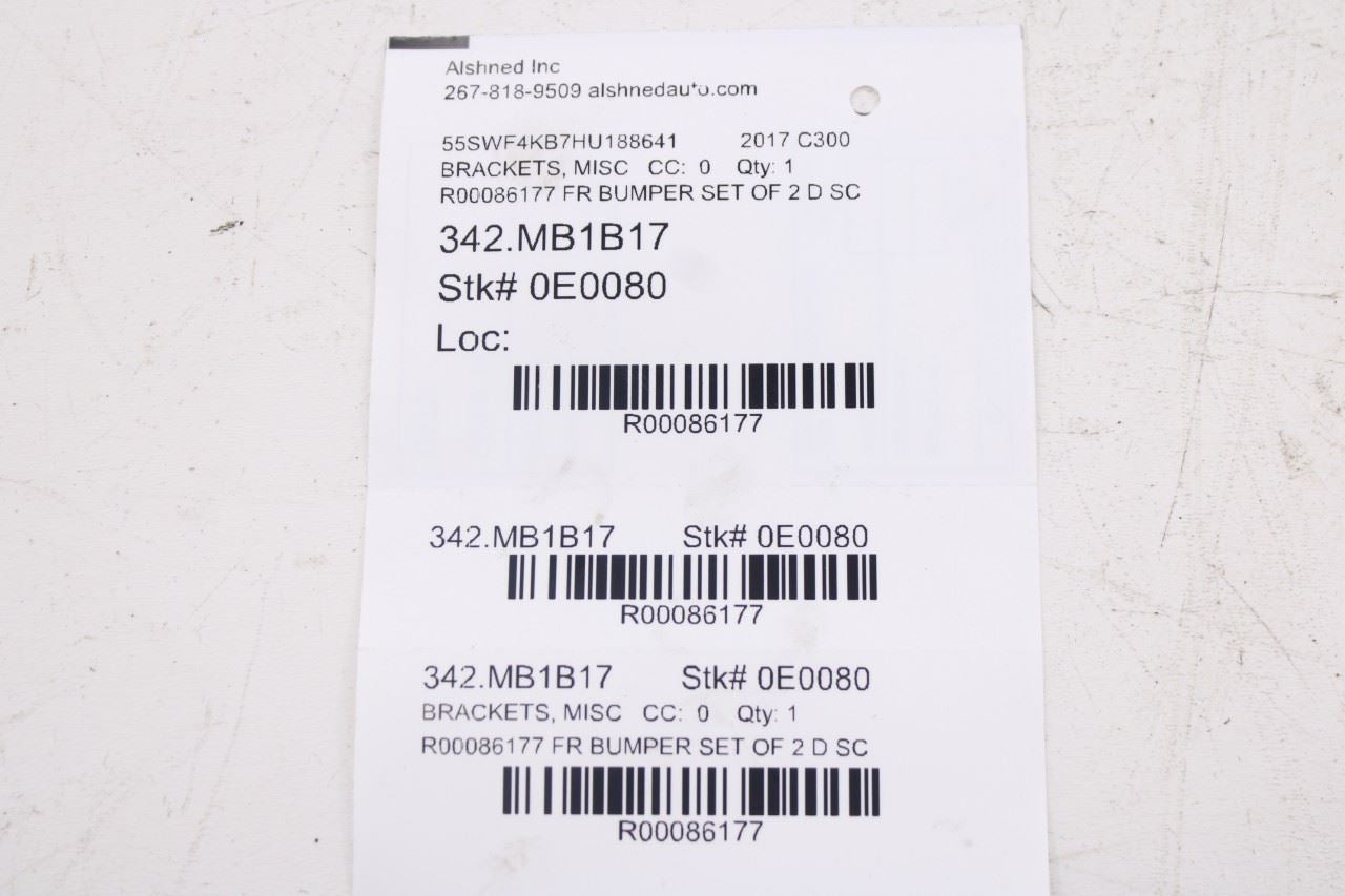 2015-23 Mercedes-Benz C300 FR Bumper Support Frame Lower Mount Bracket Set *ReaD - Alshned Auto Parts