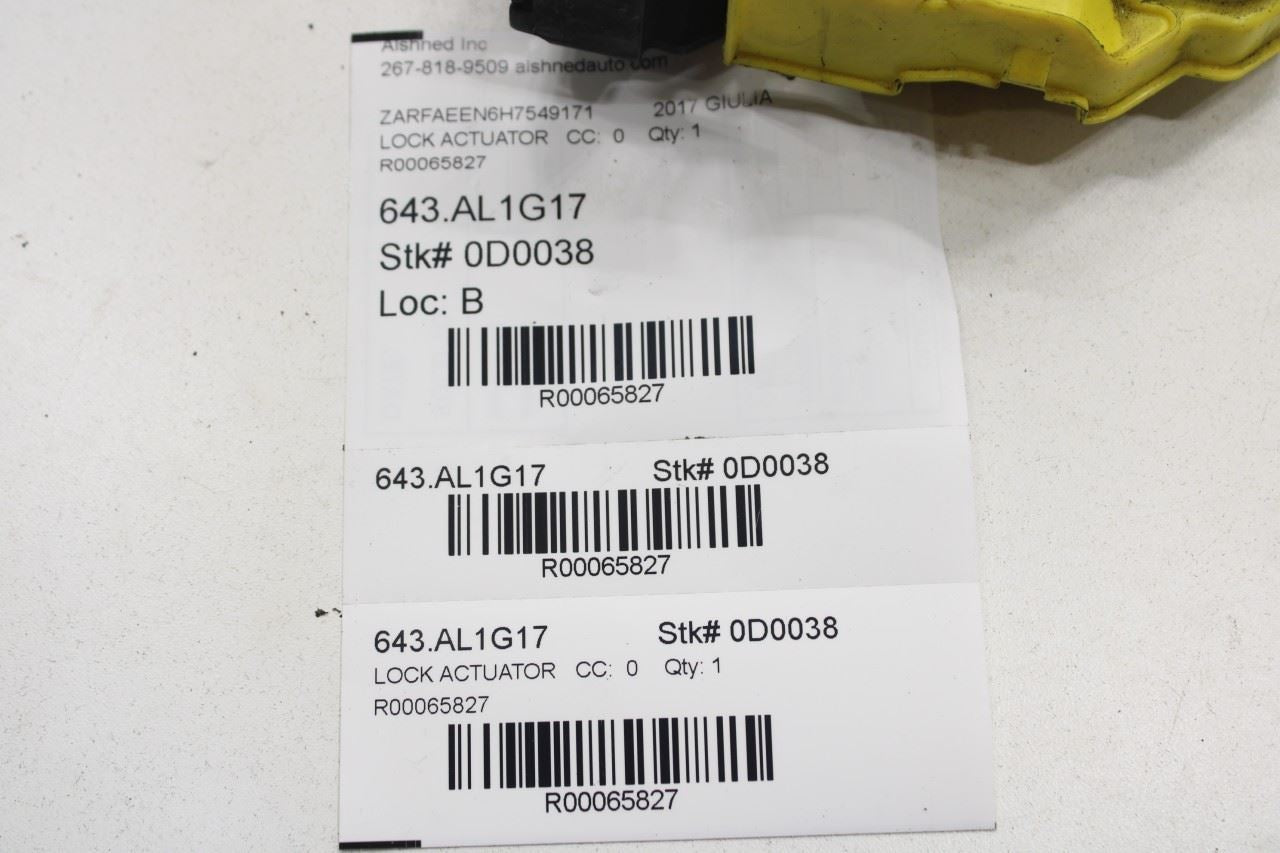 2017-2019 Alfa Romeo Giulia Ti AWD Rear Left Door Lock Latch Actuator 50536551 - Alshned Auto Parts
