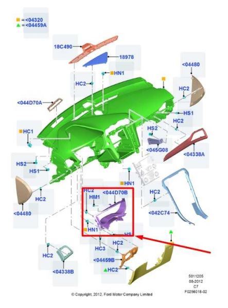 2013-2016 Ford Fusion FR LH Side Speedometer Cluster Bezel DS7Z-54044D70-BA OEM - Alshned Auto Parts