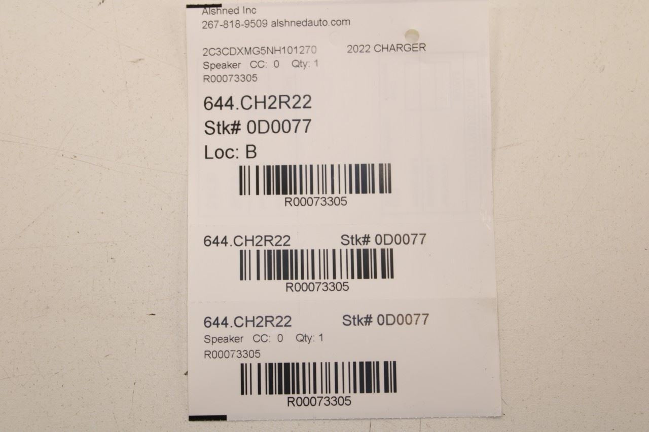 2011-2023 Dodge Charger GT AWD Rear Left Driver and Right Side B-Pillar Speakers - Alshned Auto Parts