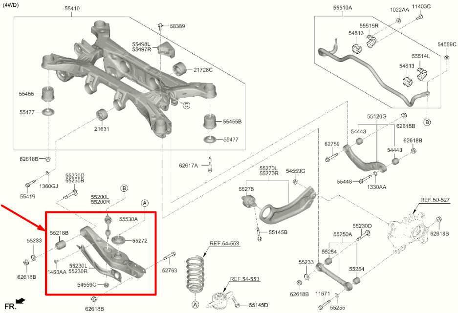 2021-23 Hyundai Santa Fe 2.5L 4WD Rear Left Driver Lower Control Arm 55210-S1AA0 - Alshned Auto Parts