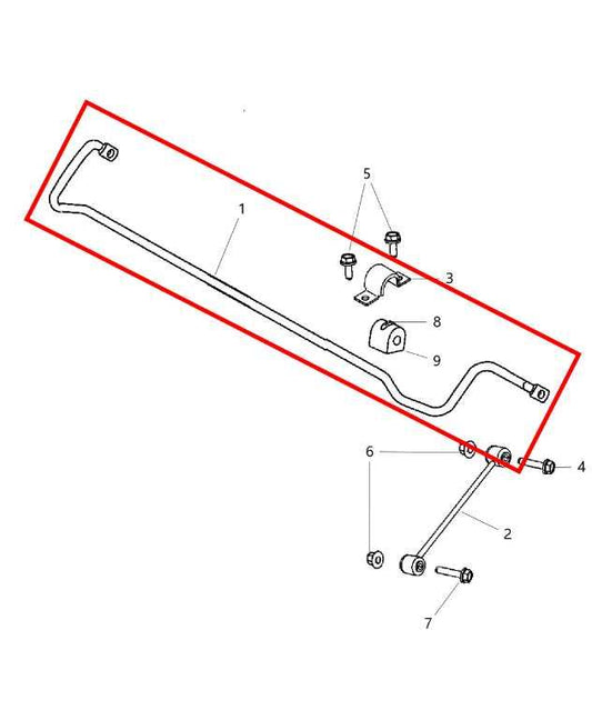 2014 Dodge Challenger SXT 3.6L RWD Rear Stabilizer Sway Anti-Roll Bar 68184225AA - Alshned Auto Parts
