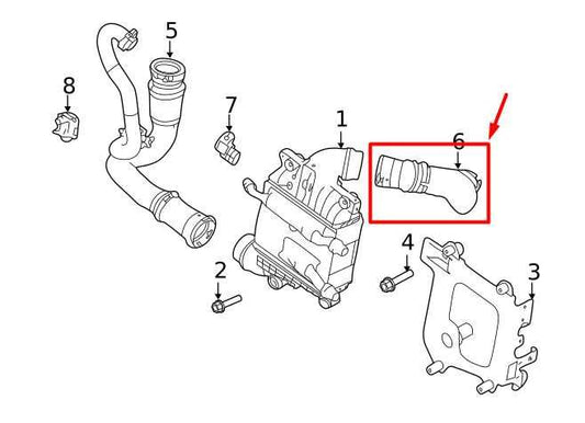 18-20 Jaguar XE R-Dynamic S 2.0L Engine Intercooler Hose Tube Pipe HX73-6F073-A - Alshned Auto Parts
