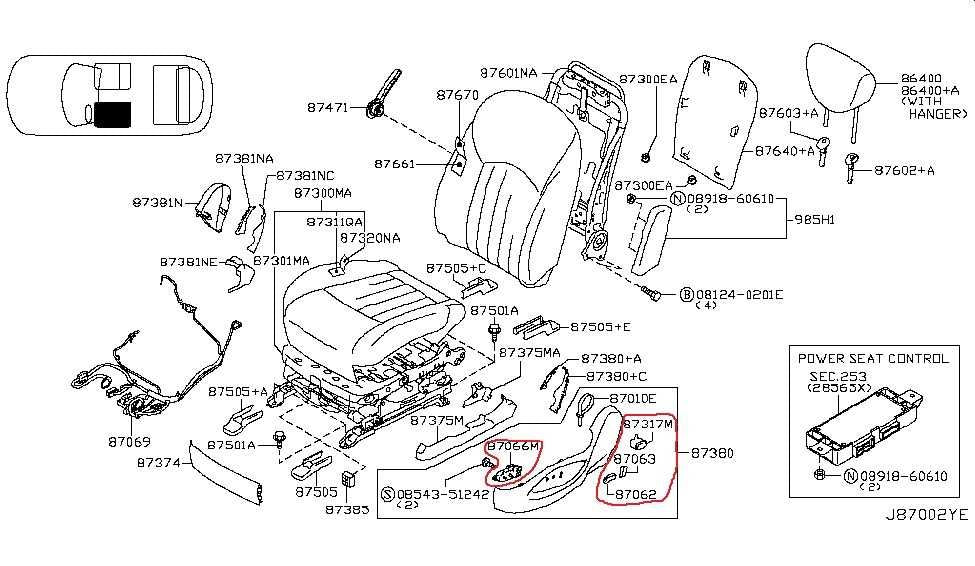 14-17 Infiniti QX50 FR Left Power Seat Adjustment and Lumbar Switch 87066-3LZ1A - Alshned Auto Parts
