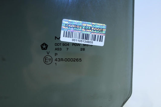 2009-2018 Jeep Wrangler Sahara RR Left Driver Side Door Window Glass 55395735AA - Alshned Auto Parts