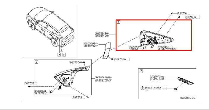 2015-19 Nissan Murano Platinum Rear Left Driver Side Tail Light Lamp 26555-5AA0B - Alshned Auto Parts
