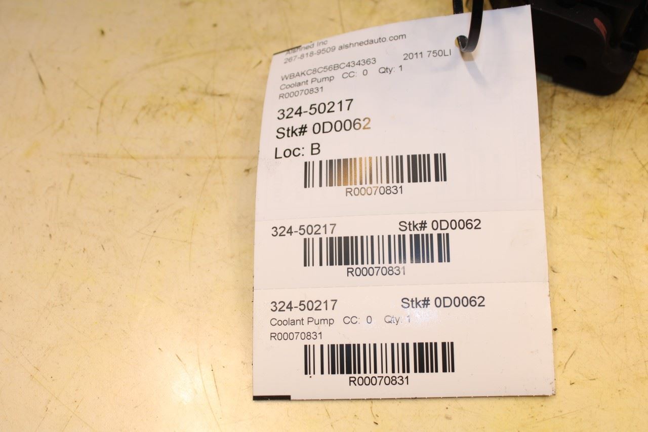 10-15 BMW 750Li xDrive 4.4L Engine Coolant Auxiliary Water Pump 64119239313 OEM - Alshned Auto Parts