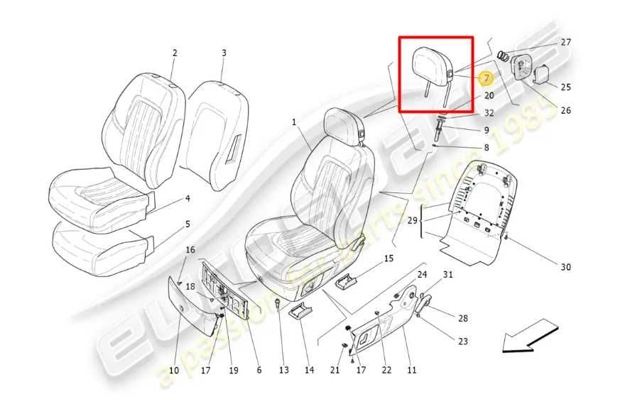 17-21 Maserati Ghibli 3.0L Front Right or Left Side Seat Headrest 673003655 OEM - Alshned Auto Parts