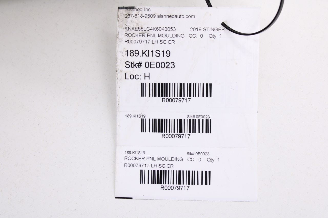 18-23 Kia Stinger GT2 AWD Left Side Rocker Skirt Panel Molding 87751-J5300 *ReaD - Alshned Auto Parts