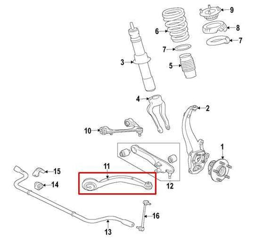 2017-2020 Jaguar XE R-Dynamic S Front Right Side Lower Control Arm T2H24313 OEM - Alshned Auto Parts