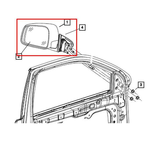11-18 Jeep Grand Cherokee Limited Driver LH Side Rear View Mirror 68236929AA OEM - Alshned Auto Parts