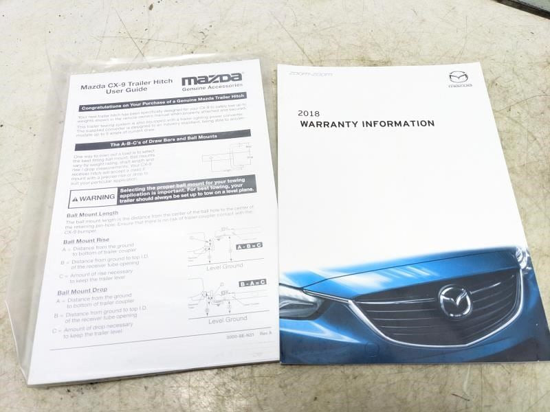 2018 Mazda CX-9 Owners Manual Set with Case 8GC3-EA-17G OEM - Alshned Auto Parts