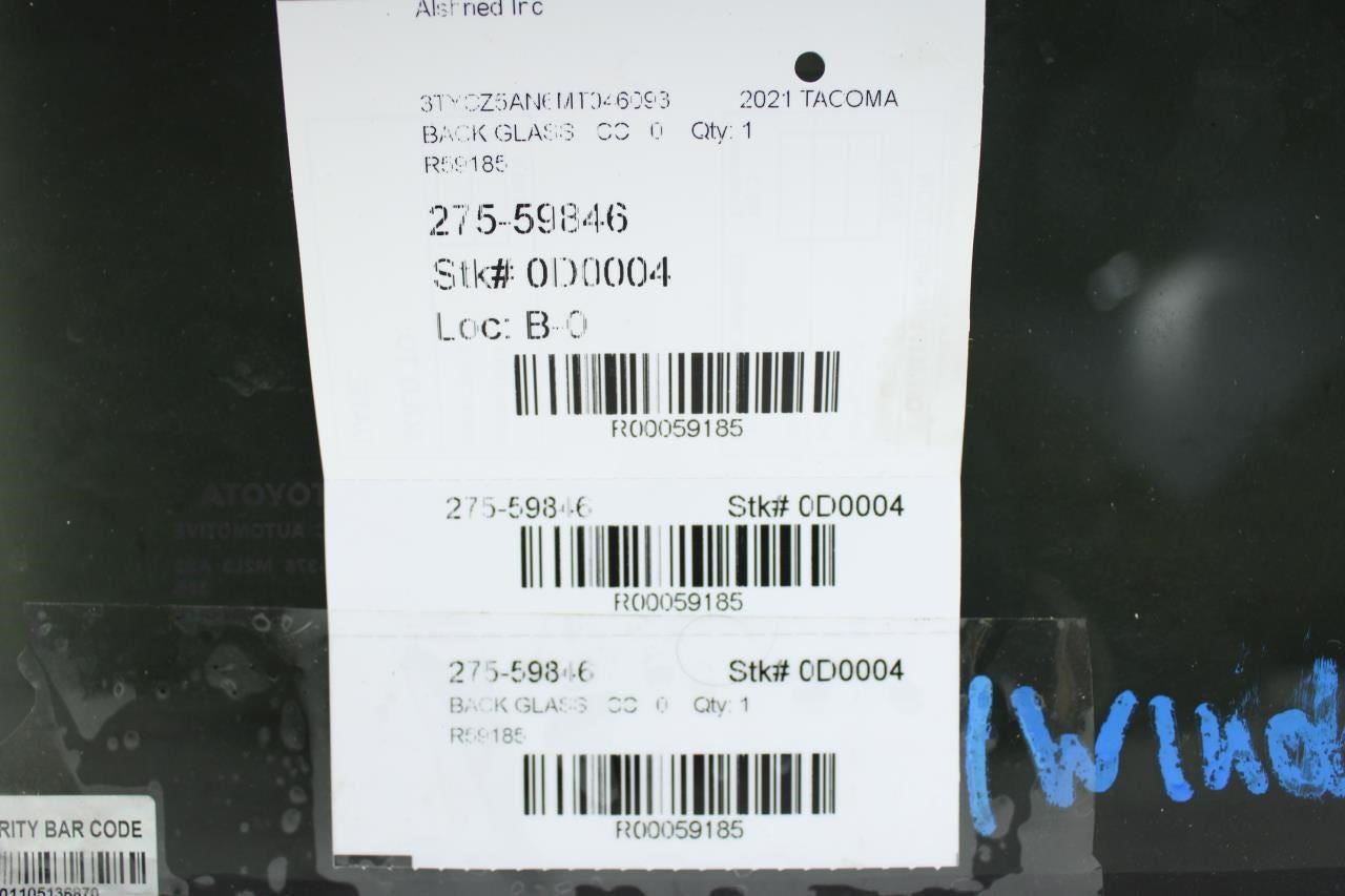 2017-2023 Toyota Tacoma Rear Back Window Center Sliding Glass 64807-04040 OEM - Alshned Auto Parts