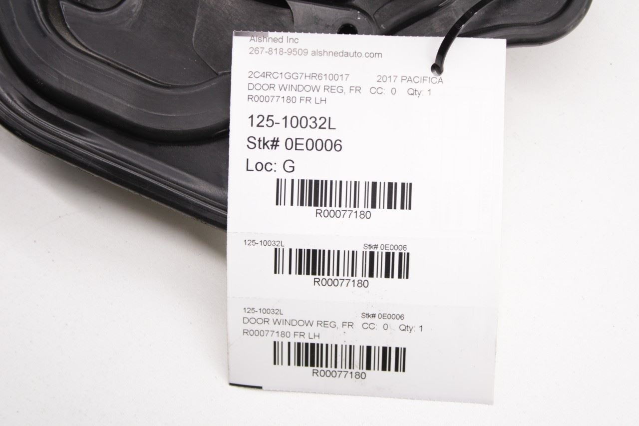 17-24 Chrysler Pacifica Limited Front Left Side Door Window Regulator w/ Carrier - Alshned Auto Parts