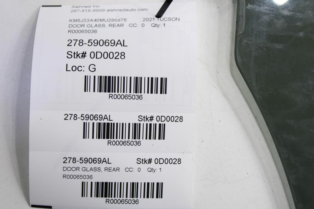 2016-2021 Hyundai Tucson Value Rear Left Side Door Window Glass 83410-D3010 OEM - Alshned Auto Parts