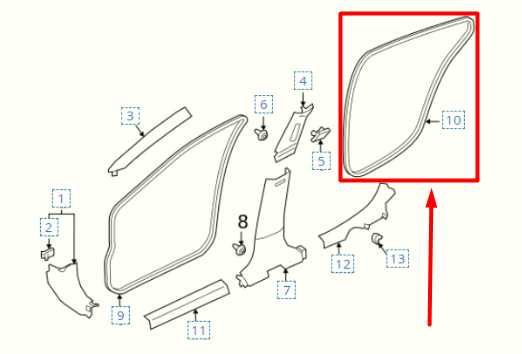 2019-2020 Nissan Altima SL Rear Right Door Weatherstrip On Body 76923-6CA0A OEM - Alshned Auto Parts