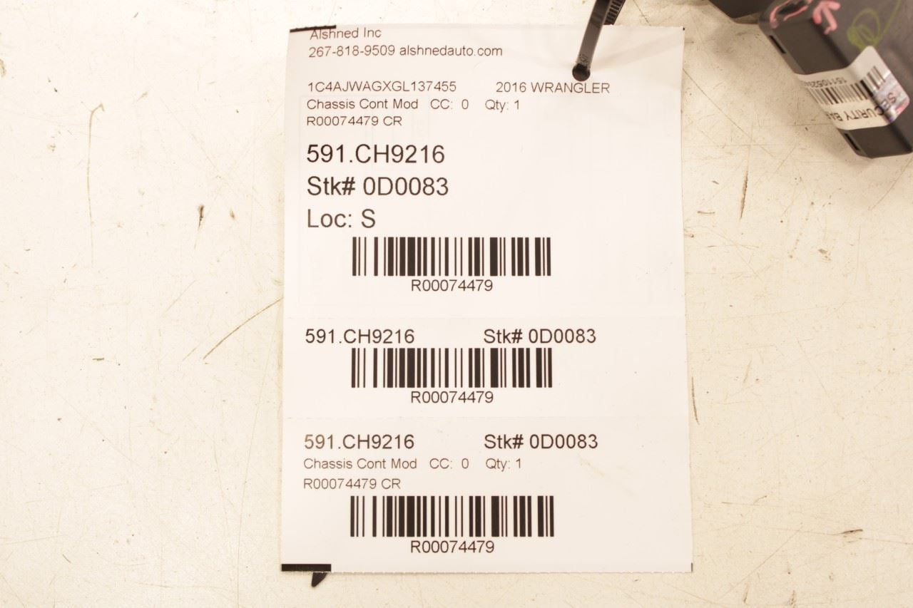 13-2018 Jeep Wrangler Sport 2dr Keyless Entry Receiver Control Module 68140639AE - Alshned Auto Parts