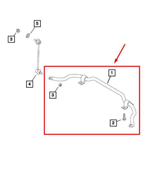 2015-2022 RAM Promaster City Front Stabilizer Sway Anti-Roll Bar 68263320AA OEM - Alshned Auto Parts