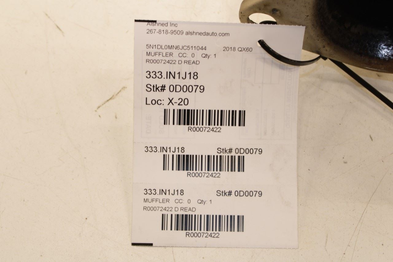 2016-20 Infiniti QX60 3.5L Exhaust System Center Muffler Pipe 20100-6JA0A *ReaD* - Alshned Auto Parts