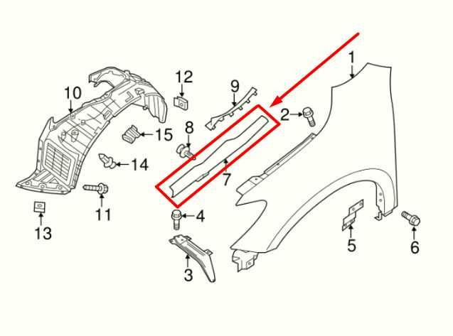 2013-2020 Nissan Pathfinder Front Right Passenger Fender Seal 63820-3KA0A OEM