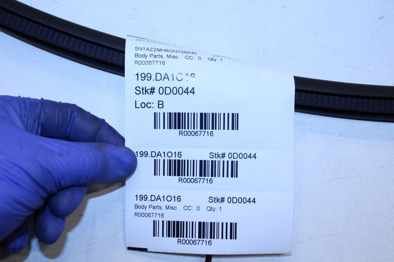 2015-24 Nissan Murano Platinum Rear Right Door Weatherstrip On Body 76923-5AA0B - Alshned Auto Parts