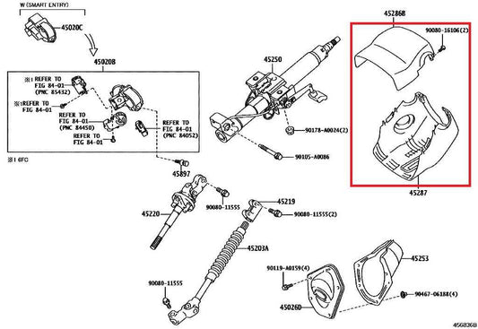 2016-2023 Toyota Tacoma SR5 Dash Panel Steering Column Shroud Cover 45286-04130 - Alshned Auto Parts