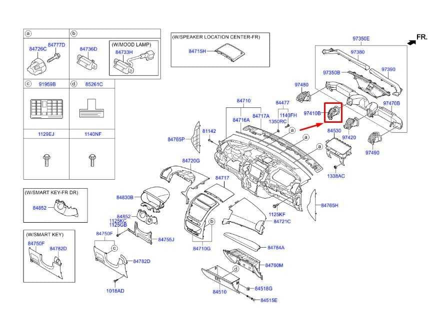 2014-2015 Kia Sorento Front Left Dash Inner Air Vent Grille 97410-1U005VA OEM - Alshned Auto Parts