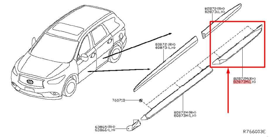 2019-20 Infiniti QX60 RR RH Side Door Lower Molding Trim 82876-9NB0A OEM *ReaD* - Alshned Auto Parts