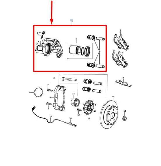 2017-2020 Dodge Durango Rear Right Side Brake Disc Caliper 68052376AA OEM - Alshned Auto Parts