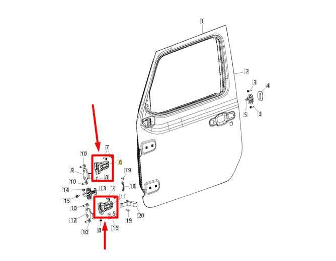 2018-21 Jeep Gladiator FR RH Door Hinge Upper and Lower w/ Bolts 68297678AC OEM - Alshned Auto Parts