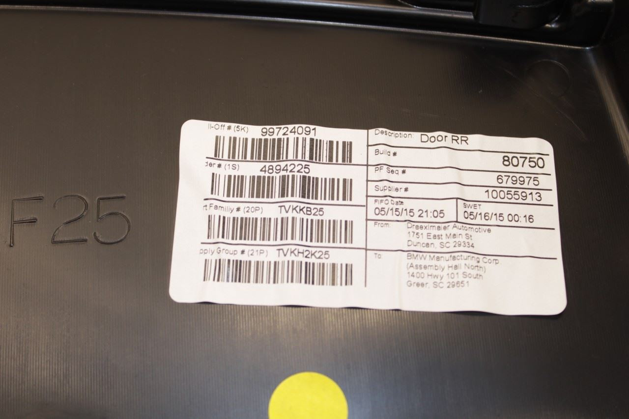 2011-2017 BMW X3 xDrive28i Rear Right Side Door Trim Panel 51427279930 OEM *ReaD - Alshned Auto Parts