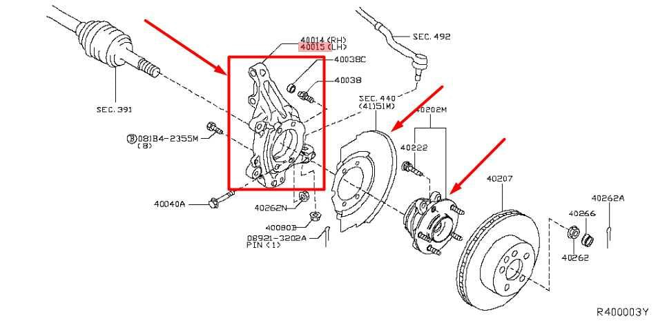 2014-2019 Infiniti QX60 Front Right Side Spindle Knuckle Hub 40014-3JA1A OEM - Alshned Auto Parts