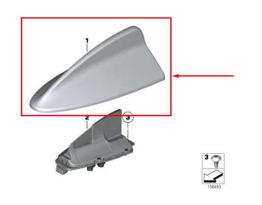 2015-2016 BMW 435I Gran Coupe Roof Exterior Shark Fin Antenna Cover 65209259440 - Alshned Auto Parts